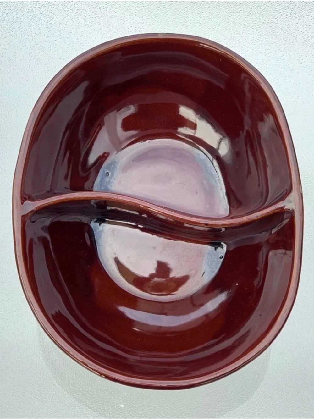 Marcrest Mid-Century Modern Oven-Proof Stoneware Divided Serving Dish Bowl